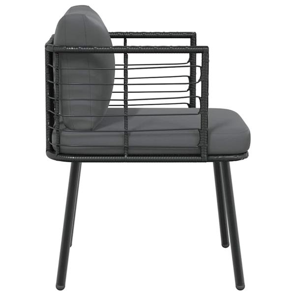 Grote foto vidaxl tuinstoel met kussens poly rattan zwart tuin en terras tuinmeubelen