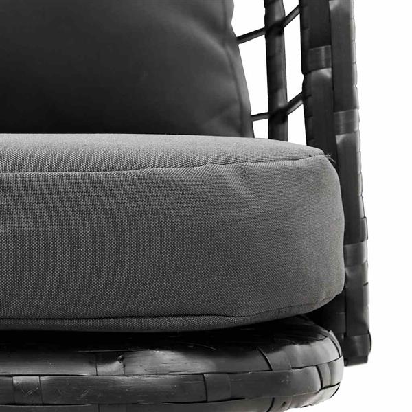 Grote foto vidaxl tuinstoel met kussens poly rattan zwart tuin en terras tuinmeubelen
