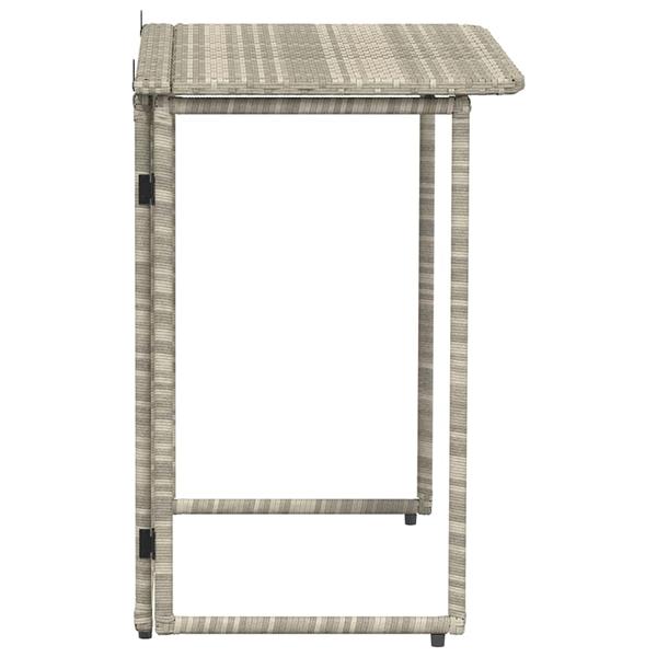 Grote foto vidaxl tuintafel inklapbaar 90x51x75 cm poly rattan lichtgrijs tuin en terras tuinmeubelen