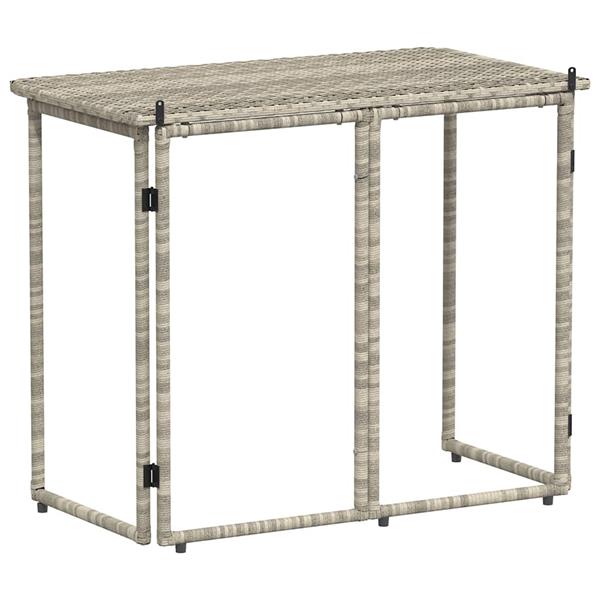 Grote foto vidaxl tuintafel inklapbaar 90x51x75 cm poly rattan lichtgrijs tuin en terras tuinmeubelen