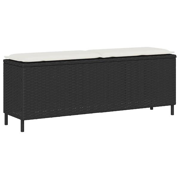 Grote foto vidaxl tuinbank met kussen 110x30x40 5 cm poly rattan zwart tuin en terras tuinmeubelen