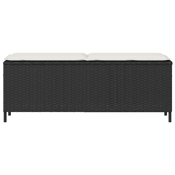 Grote foto vidaxl tuinbank met kussen 110x30x40 5 cm poly rattan zwart tuin en terras tuinmeubelen