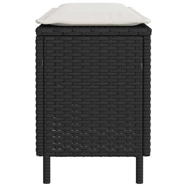 Grote foto vidaxl tuinbank met kussen 110x30x40 5 cm poly rattan zwart tuin en terras tuinmeubelen