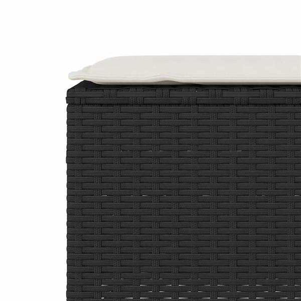 Grote foto vidaxl tuinbank met kussen 110x30x40 5 cm poly rattan zwart tuin en terras tuinmeubelen