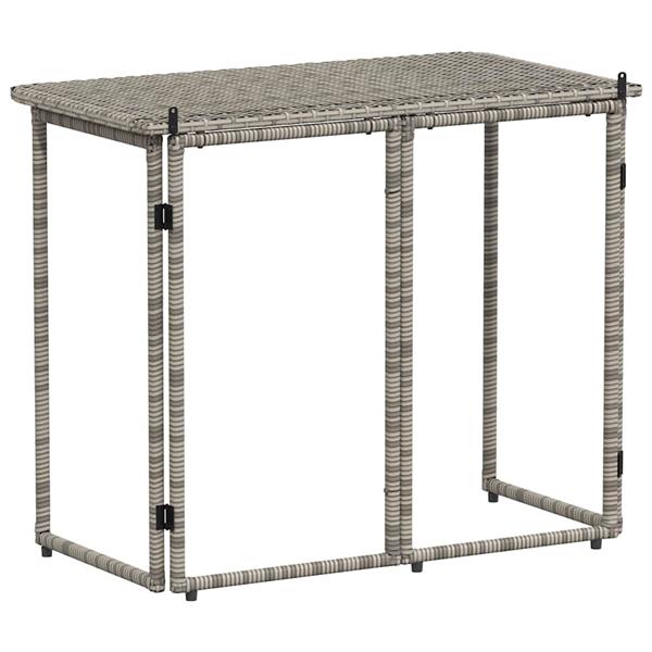 Grote foto vidaxl tuintafel inklapbaar 90x51x75 cm poly rattan grijs tuin en terras tuinmeubelen