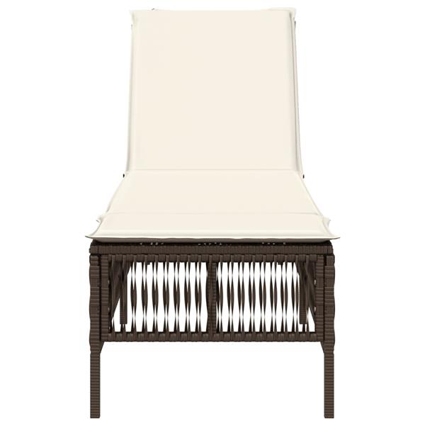 Grote foto vidaxl ligbed met kussen poly rattan bruin tuin en terras tuinmeubelen