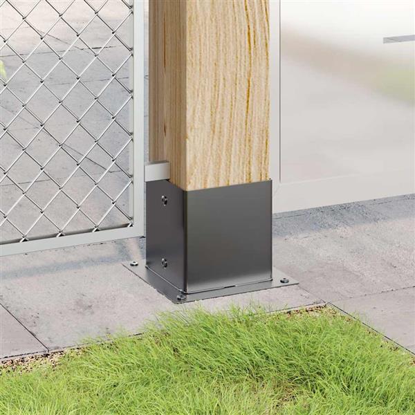 Grote foto vidaxl spokkels vierkant 4 st 141x141 mm gepoedercoat staal antraciet tuin en terras overige tuin en terras