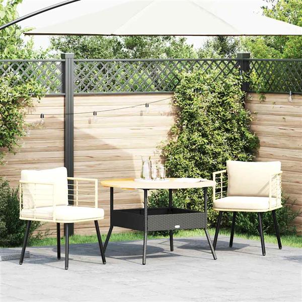 Grote foto vidaxl tuinstoelen 2 st met kussens poly rattan naturel tuin en terras tuinmeubelen