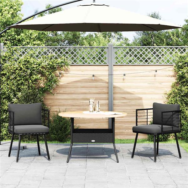 Grote foto vidaxl tuinstoelen 2 st met kussens poly rattan zwart tuin en terras tuinmeubelen