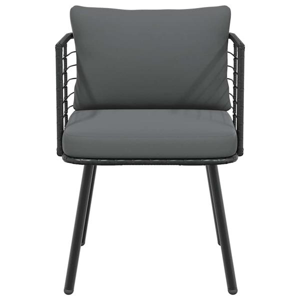 Grote foto vidaxl tuinstoelen 2 st met kussens poly rattan zwart tuin en terras tuinmeubelen