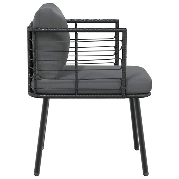 Grote foto vidaxl tuinstoelen 2 st met kussens poly rattan zwart tuin en terras tuinmeubelen