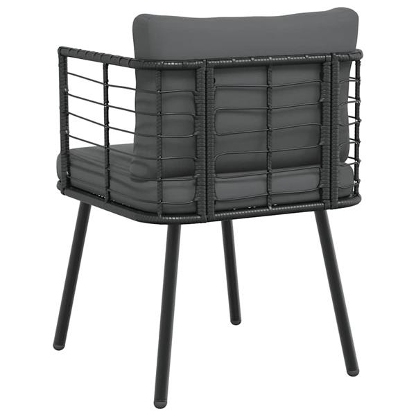 Grote foto vidaxl tuinstoelen 2 st met kussens poly rattan zwart tuin en terras tuinmeubelen