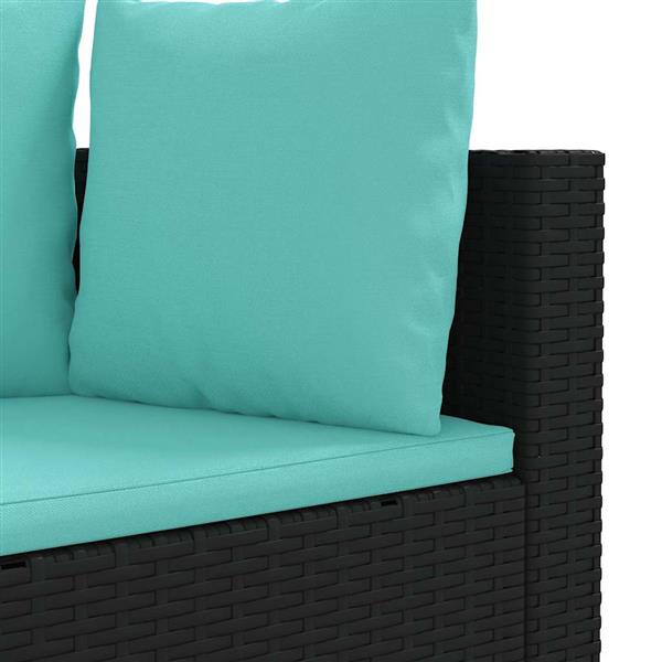 Grote foto vidaxl 5 delige loungeset met kussens poly rattan zwart tuin en terras tuinmeubelen