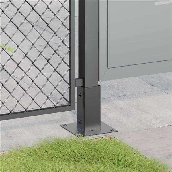 Grote foto vidaxl spokkels vierkant 12 st 61x61 mm gepoedercoat staal antraciet tuin en terras overige tuin en terras