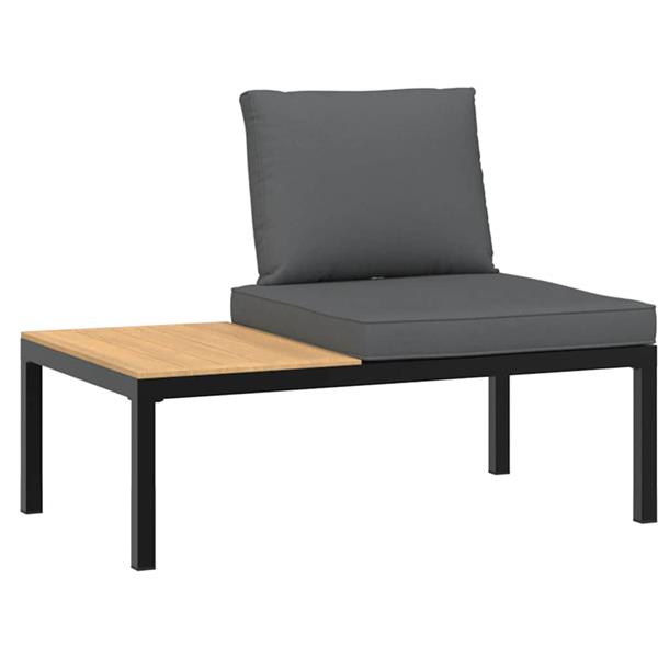 Grote foto vidaxl 3 delige loungeset met kussens aluminium zwart tuin en terras tuinmeubelen