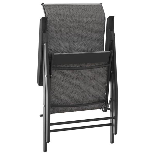Grote foto vidaxl tuinstoelen 4 st inklapbaar poly rattan grijs tuin en terras tuinmeubelen
