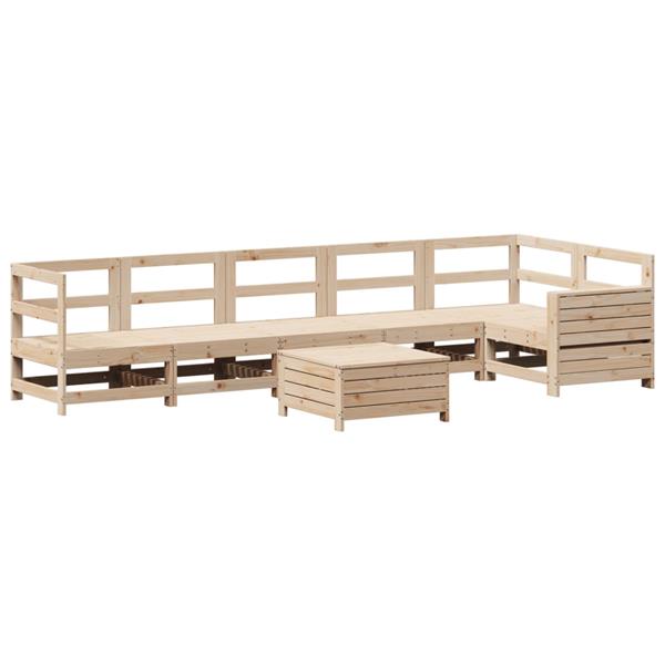 Grote foto vidaxl 7 delige loungeset massief grenenhout tuin en terras tuinmeubelen