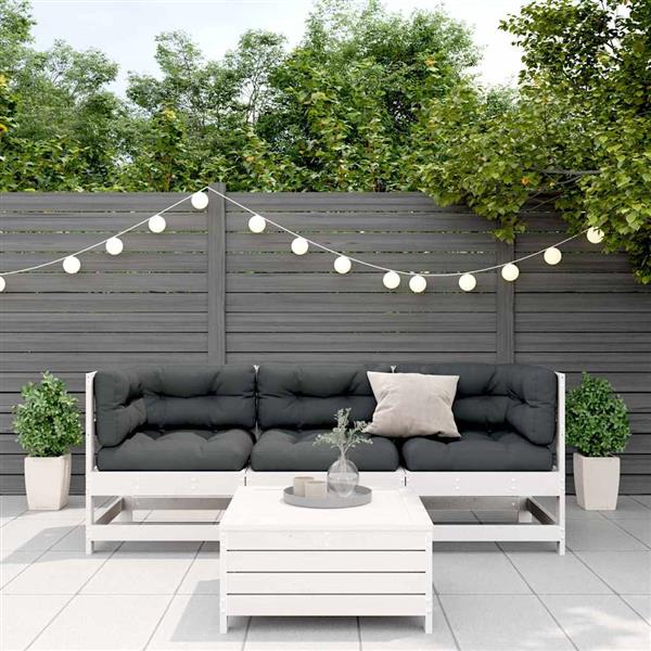 Grote foto vidaxl 4 delige loungeset met kussens massief grenenhout tuin en terras tuinmeubelen