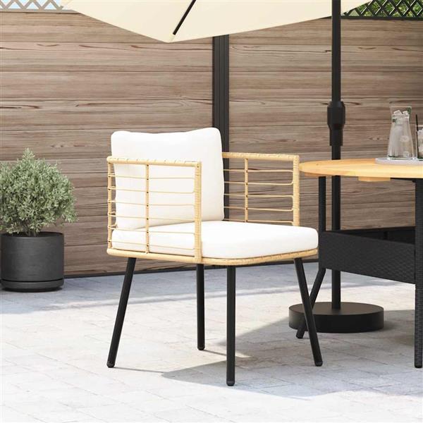 Grote foto vidaxl tuinstoel met kussens poly rattan naturel tuin en terras tuinmeubelen