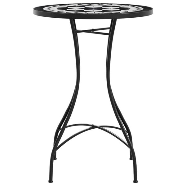 Grote foto vidaxl bistrotafel moza ek 50x70 cm keramiek zwart en wit tuin en terras tuinmeubelen