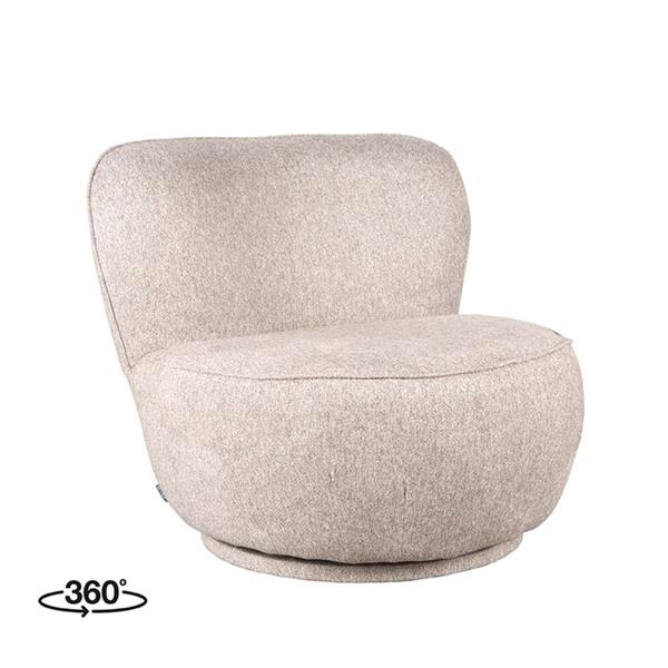 Grote foto fauteuil bunny 90x90x75 cm soft taupe amazy draaibaar huis en inrichting eettafels