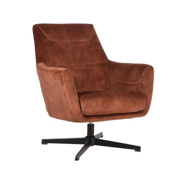 Grote foto fauteuil toby rust velours 75x80x85 cm 360 graden draaibaar huis en inrichting eettafels