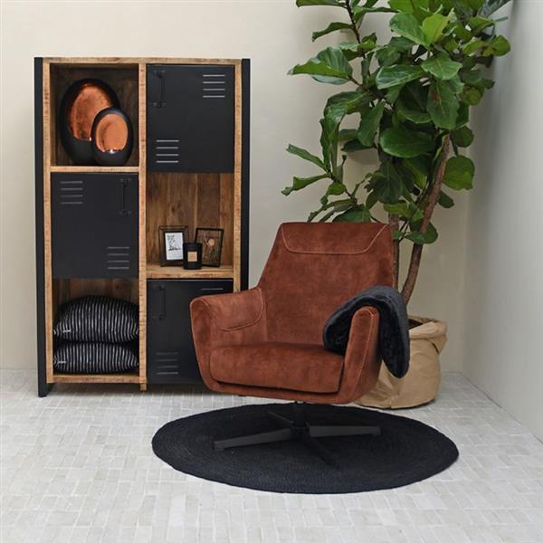Grote foto fauteuil toby rust velours 75x80x85 cm 360 graden draaibaar huis en inrichting eettafels