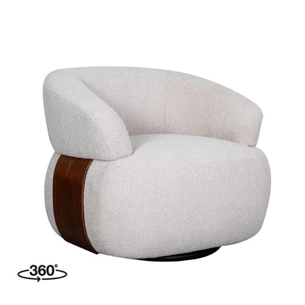 Grote foto draaifauteuil valenza 83x79x73 cm naturel touch walnoot eiken huis en inrichting eettafels