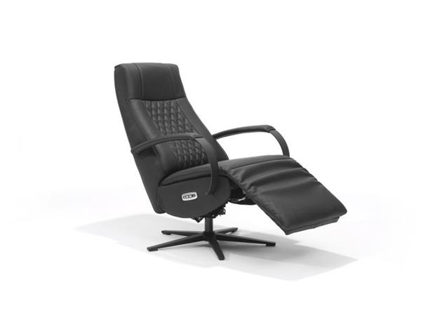 Grote foto relax fauteuil malaga rundleder 2 motors bediening zwart ruit huis en inrichting eettafels