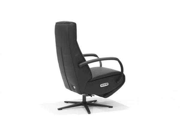 Grote foto relax fauteuil malaga rundleder 2 motors bediening zwart recht huis en inrichting eettafels