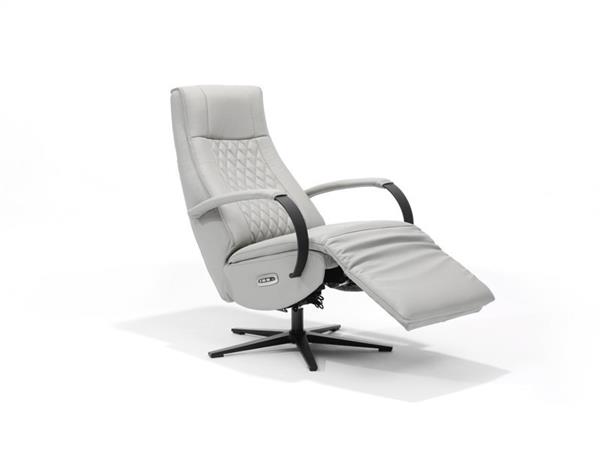 Grote foto relax fauteuil malaga rundleder 2 motors bediening beige grijs recht huis en inrichting eettafels