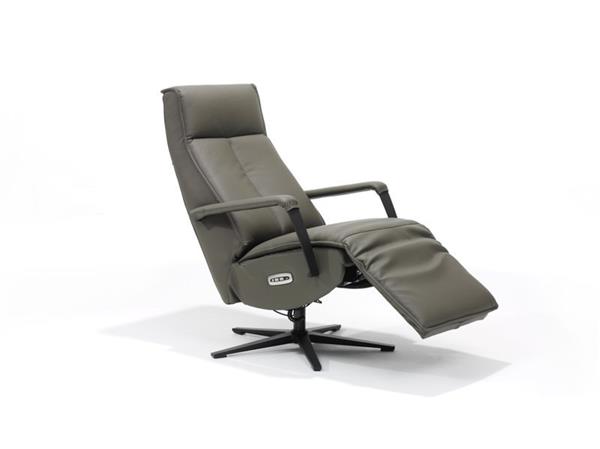 Grote foto relax fauteuil malaga rundleder 2 motors bediening antraciet recht huis en inrichting eettafels