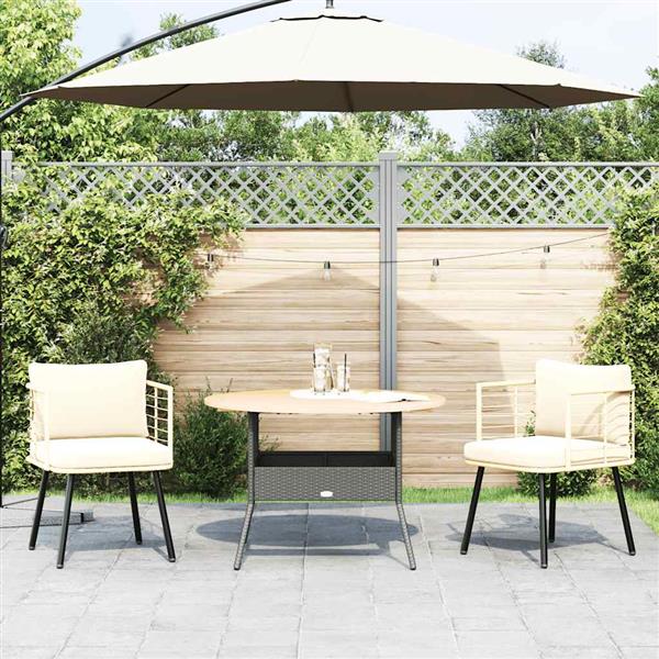 Grote foto vidaxl tuinstoelen 2 st met kussens poly rattan naturel tuin en terras tuinmeubelen