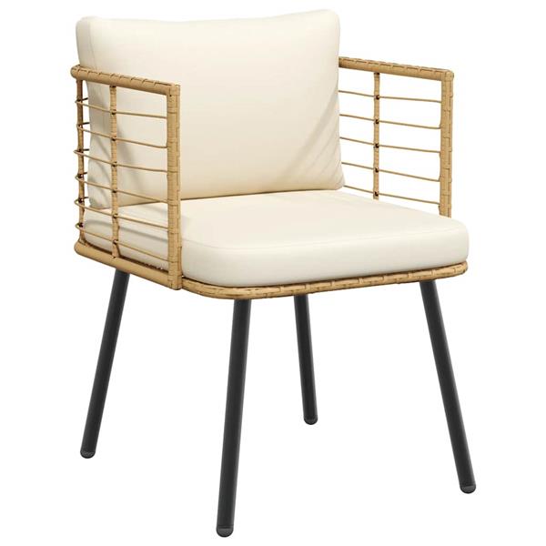 Grote foto vidaxl tuinstoelen 2 st met kussens poly rattan naturel tuin en terras tuinmeubelen