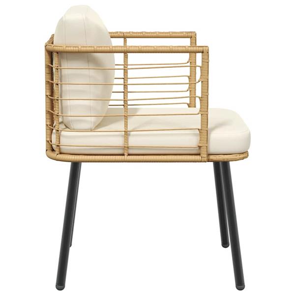Grote foto vidaxl tuinstoelen 2 st met kussens poly rattan naturel tuin en terras tuinmeubelen