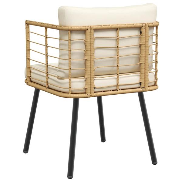 Grote foto vidaxl tuinstoelen 2 st met kussens poly rattan naturel tuin en terras tuinmeubelen