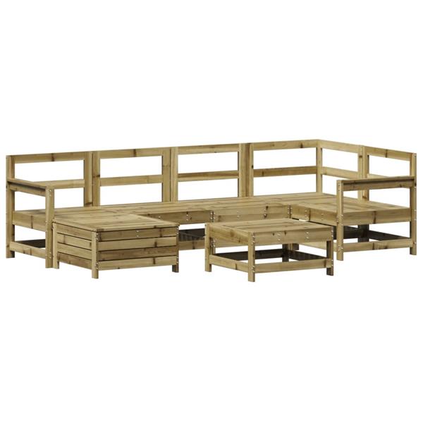 Grote foto vidaxl 7 delige loungeset ge mpregneerd grenenhout tuin en terras tuinmeubelen