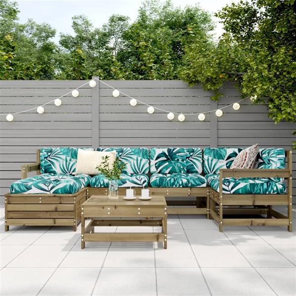 Grote foto vidaxl 7 delige loungeset ge mpregneerd grenenhout tuin en terras tuinmeubelen