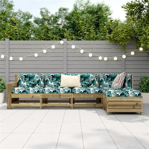 Grote foto vidaxl 5 delige loungeset ge mpregneerd grenenhout tuin en terras tuinmeubelen