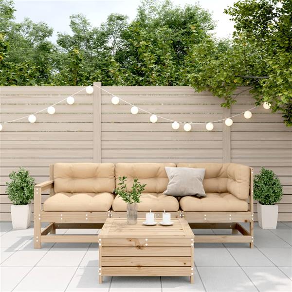 Grote foto vidaxl 4 delige loungeset massief grenenhout tuin en terras tuinmeubelen