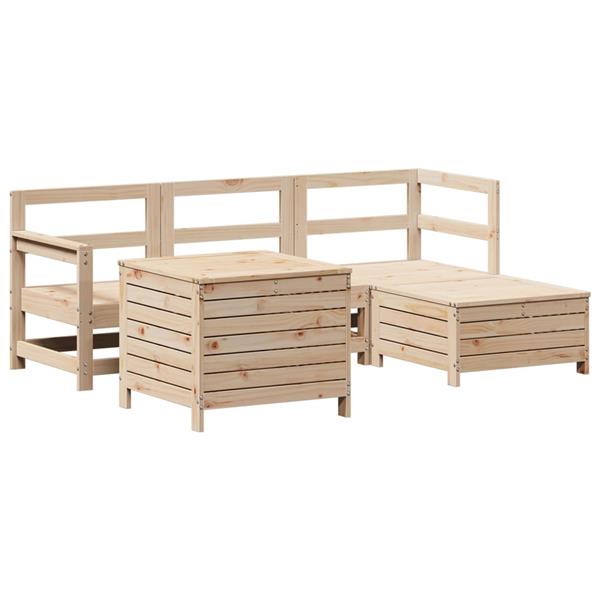 Grote foto vidaxl 5 delige loungeset massief grenenhout tuin en terras tuinmeubelen