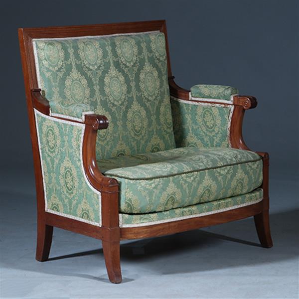 Grote foto empire bankje 2 zetels incl bekleding naar wens massief mahonie ca 1810 no.281425 antiek en kunst stoelen en banken