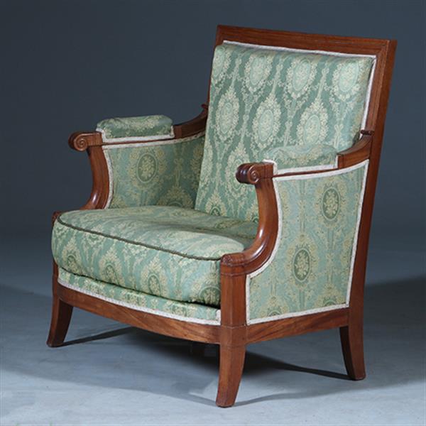 Grote foto empire bankje 2 zetels incl bekleding naar wens massief mahonie ca 1810 no.281425 antiek en kunst stoelen en banken