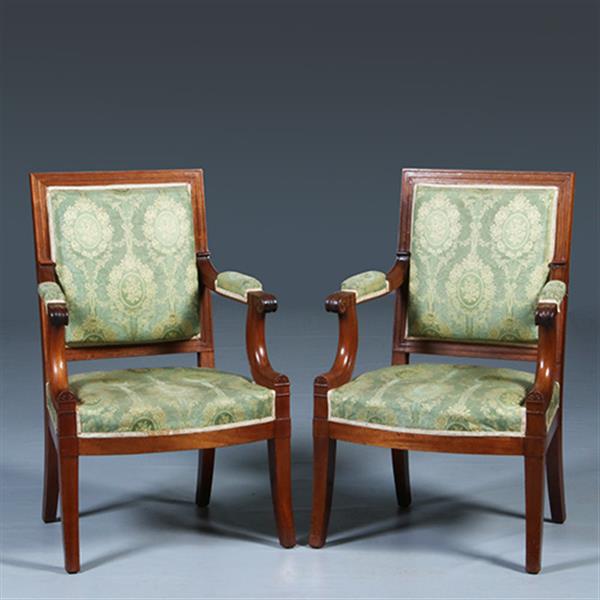 Grote foto empire bankje 2 zetels incl bekleding naar wens massief mahonie ca 1810 no.281425 antiek en kunst stoelen en banken