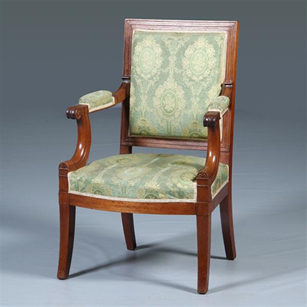 Grote foto empire bankje 2 zetels incl bekleding naar wens massief mahonie ca 1810 no.281425 antiek en kunst stoelen en banken