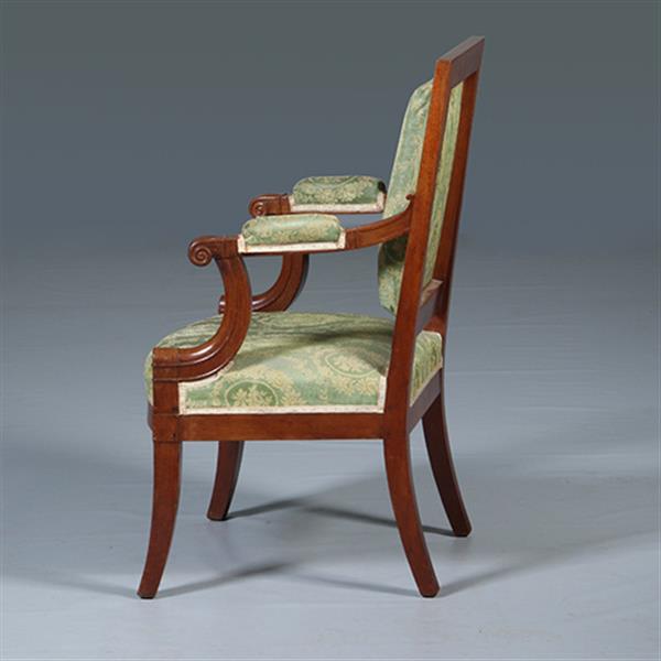 Grote foto empire bankje 2 zetels incl bekleding naar wens massief mahonie ca 1810 no.281425 antiek en kunst stoelen en banken