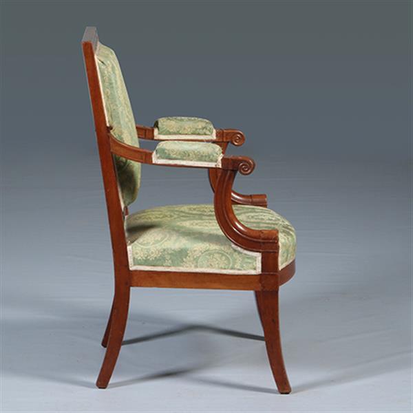 Grote foto empire bankje 2 zetels incl bekleding naar wens massief mahonie ca 1810 no.281425 antiek en kunst stoelen en banken