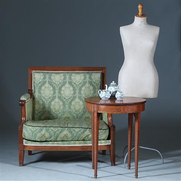 Grote foto empire bankje 2 zetels incl bekleding naar wens massief mahonie ca 1810 no.281425 antiek en kunst stoelen en banken