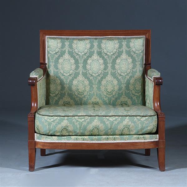 Grote foto empire bankje 2 zetels incl bekleding naar wens massief mahonie ca 1810 no.281425 antiek en kunst stoelen en banken