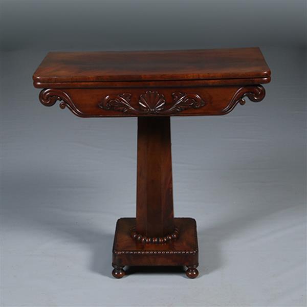 Grote foto hollandse speeltafel of wandtafel op kolompoot ca 1830 in mahonie no.282505 antiek en kunst stoelen en banken